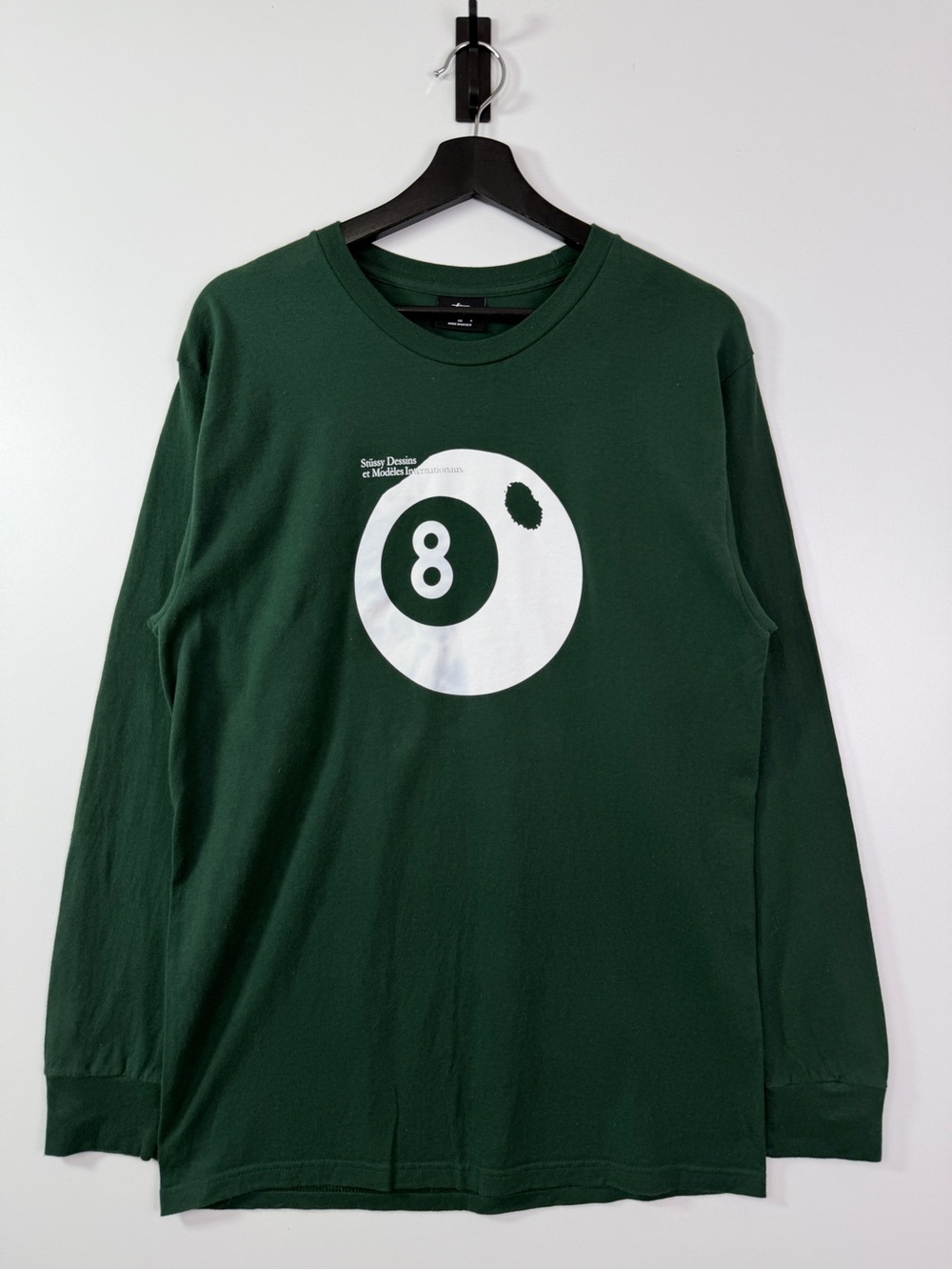 Stussy 8 Ball Cotton Long Sleeve T-Shirt Forest Green Medium
